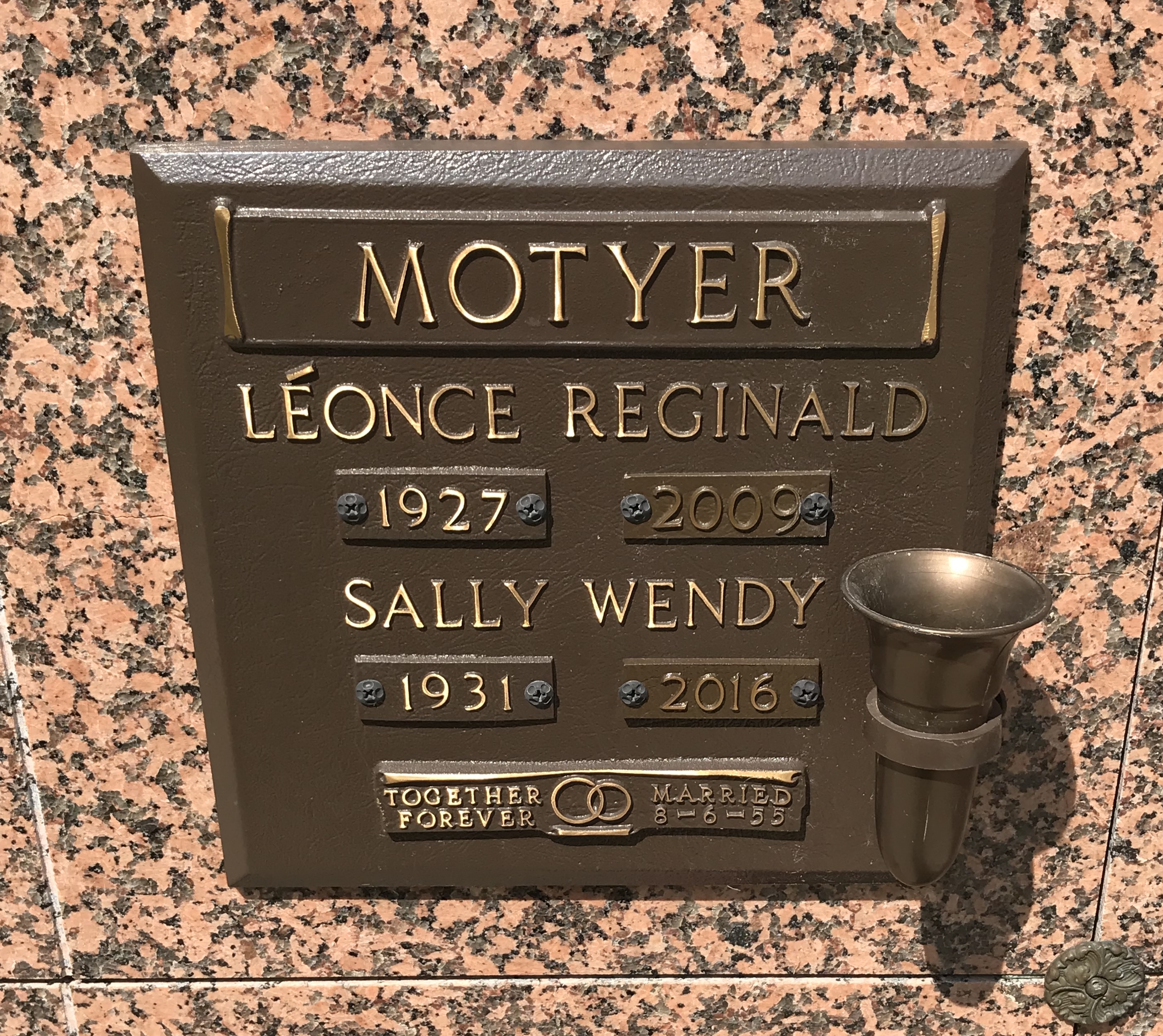 Léonce Reginald MOTYER   Family ID:  f1      Sarah “Sally” Wendy BENJAMIN